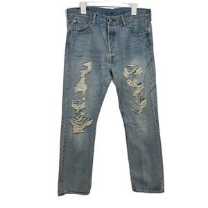 NWOT Levi's 501 34x32 Distressed Straight Leg Jeans